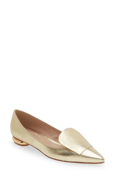 Bells & Becks Lia Pointed Toe Flat In Gold