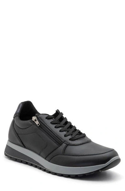 Ara Murray Zip Sneaker In Black Nappa Leather