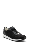 Ara Lilly Ii Sneaker In Black Wovenstretch