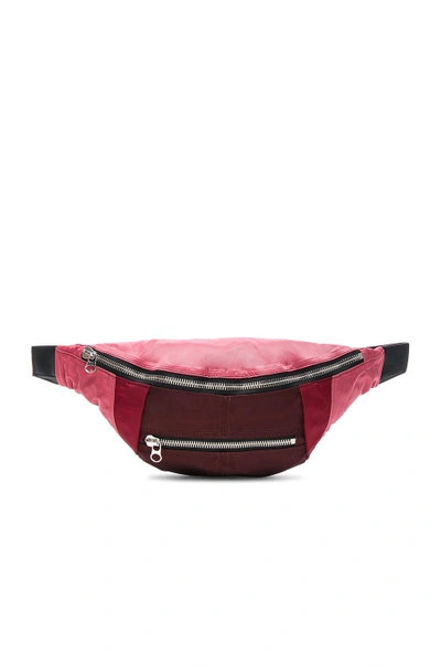 Isabel Marant Noomi Color-block Shell Belt Bag In Bordeaux/pink