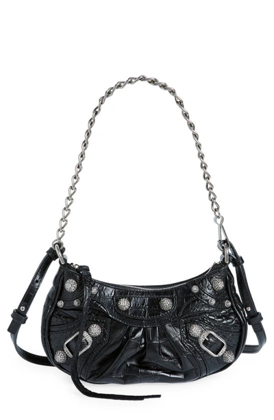 Balenciaga Le Cagole Mini Tote Bag In Black/ Silver