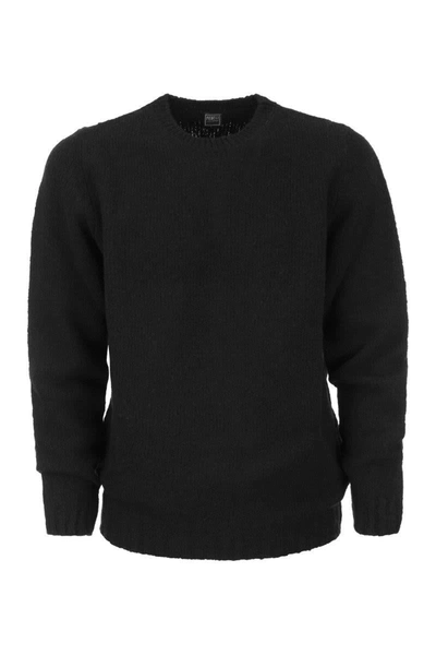 Fedeli Wool And Cashmere Crew-neck Jumper In Black