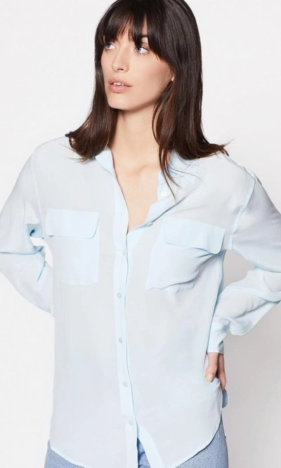 Equipment Signature Silk Shirt In Cool Breeze