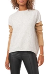 Vince Camuto Colorblock Sweater In Silver Hthr/latte Hthr