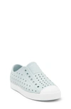 Native Shoes Kids' Jefferson Water Friendly Slip-on Vegan Sneaker In Skip Blue/ Shell White