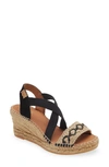 Toni Pons Susa Espadrille Wedge Sandal In Negre/ Black