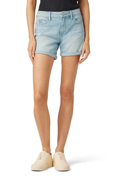 Joe's The 5 Ripped Mid Rise Denim Shorts In Stand Tall
