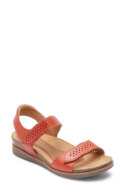 Rockport Cobb Hill May Quarter Strap Sandal In Rust