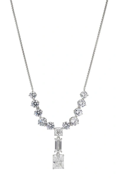 Nadri Invitation Only Cluster Y-necklace In Silver