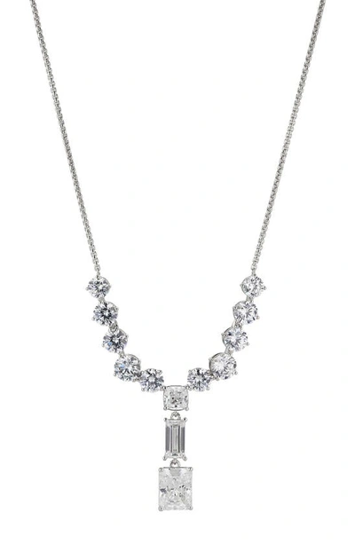 Nadri Invitation Only Cluster Y-necklace In Rhodium