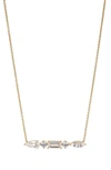 Nadri Cubic Zirconia Bar Pendant Necklace In Gold