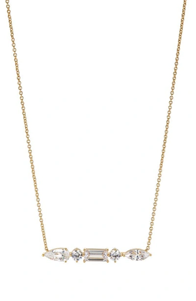 Nadri Cubic Zirconia Bar Pendant Necklace In Gold