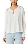 Lucky Brand Cutwork Henley In Whisper White