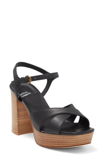 Jeffrey Campbell Seraphina Ankle Strap Platform Sandal In Black