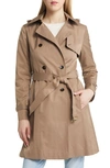 Cole Haan Signature Hooded Trench Coat In Truffle