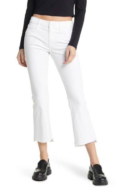 Frame Le Crop Mini Boot Stagger Raw Hem Crop Bootcut Jeans In White