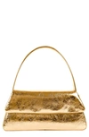 Liselle Kiss Elliot Leather Top Handle Bag In Gold Crinkle