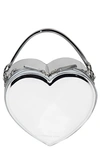 Liselle Kiss Harley Faux Leather Heart Crossbody Bag In Silver Glossy/ Silver