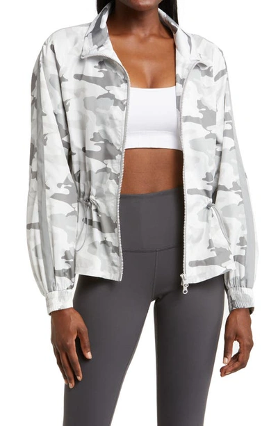 Blanc Noir Camo Tempest Peplum Jacket In White