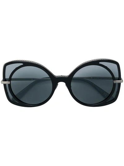 Bottega Veneta Oversized Butterfly-frame Sunglasses In Black