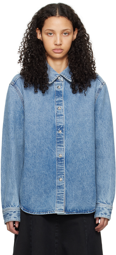 Khaite Argo Snap-front Denim Top In Bryce