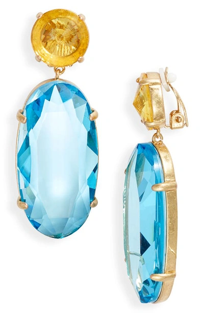 Roxanne Assoulin Such A Jewel Crystal Clip Earrings In Sky