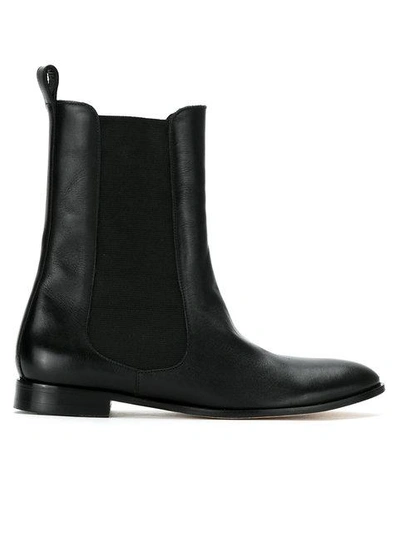 Sarah Chofakian Leather Chelsea Boots In Black