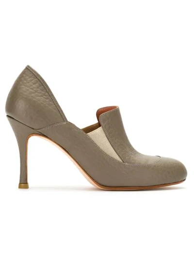 Sarah Chofakian Textured Pumps In Brown