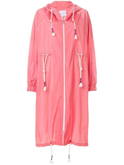 Mira Mikati Mid-length Drawstring Rain Coat - Pink