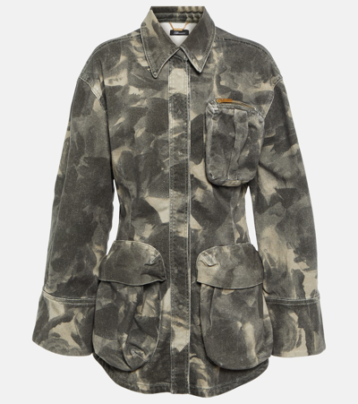 Blumarine Jean Camouflage-print Jacket In Military