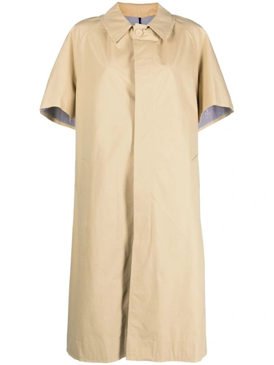 Jejia Contrast-rear-panel Trench Coat In Beige