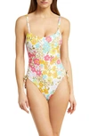 Vitamin A Gemma Cinched Side Tie One-piece Swimsuit In Wildflower Ecorib Bt