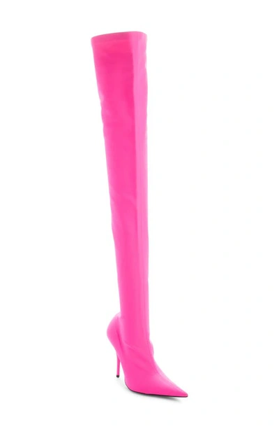Balenciaga Knife Jersey Over-the-knee Pumps In Pink