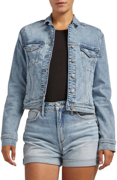 Silver Jeans Co. Fitted Denim Jacket In Indigo