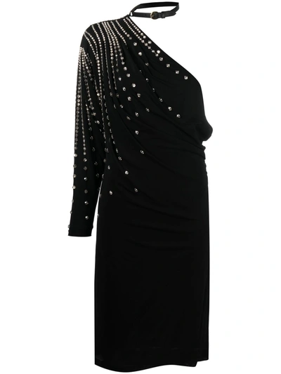 Gucci Viscose Jersey Embellished Midi Dress In Black | ModeSens