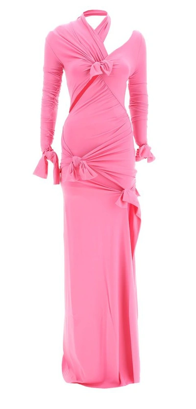 Balenciaga Knotted Cutout Gown In 5630 -pink