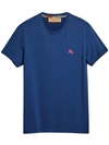 Burberry Jadford V-neck Cotton T-shirt In Bright Navy