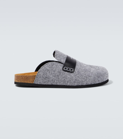 Jw Anderson Slippers Mit Leder In Grey