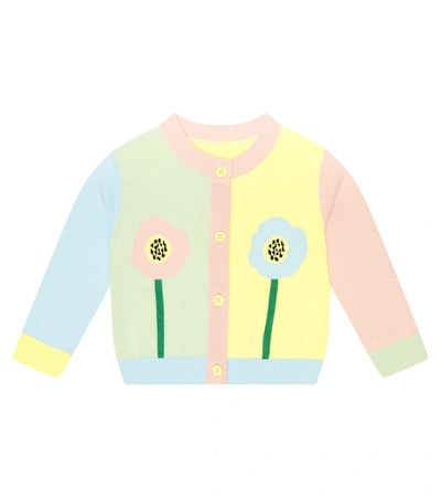 Stella Mccartney Baby Jacquard Cotton Cardigan In Multicoloured