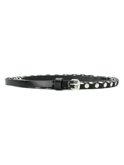 Ann Demeulemeester Fine Metal Embellished Belt In Black