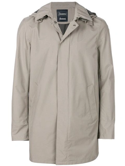 Herno Mid Length Parka In Grey