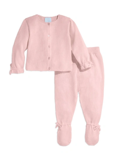 Bella Bliss Baby Girl's 2-piece Mercerized Cardigan & Footie Set In Pink