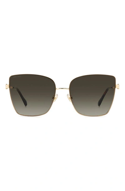 Jimmy Choo Vellas Square Stainless Steel Sunglasses In Gold/brown Gradient