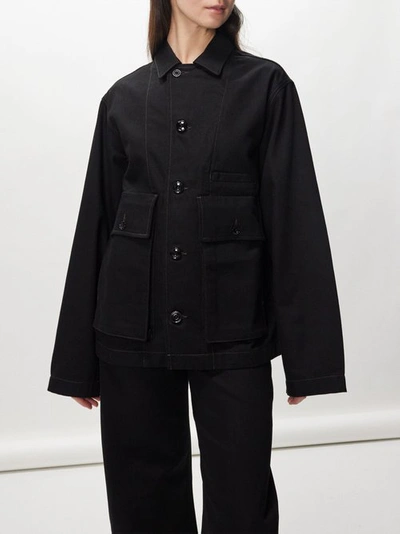 Lemaire Boxy Cotton Denim Jacket In Black
