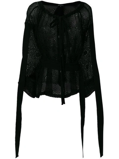 Ann Demeulemeester Handembroidered Belted Blouse - Black