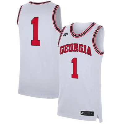 Nike Men's College Dri-fit (georgia) Replica Basketball Jersey In White