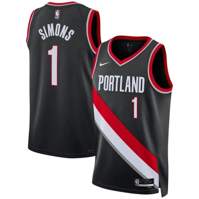 Nike Portland Trail Blazers Icon Edition 2022/23  Men's Dri-fit Nba Swingman Jersey In Black