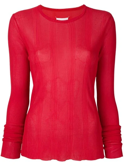 Maison Margiela Long-sleeve Sweater In Red