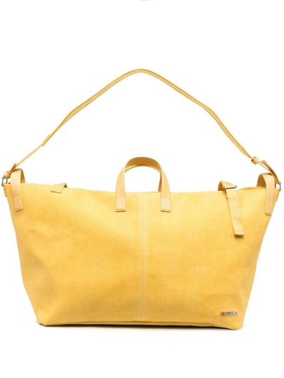 Jacquemus Yellow Logo Plaque Holdall Bag