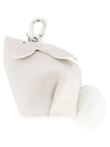 Loewe Bunny Shearling-trimmed Textured-leather Bag Charm In White